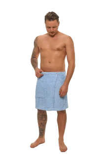 Pánský bavlněný saunový kilt, Světlá modř