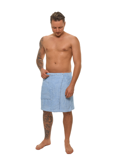 Pánský bavlněný saunový kilt Light Blue