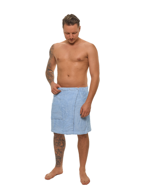 Pánský bavlněný saunový kilt Light Blue