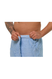 Sada Light Blue: župan KIMONO + pánský saunový kilt + osuška