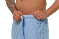 Sada Light Blue: župan KIMONO + pánský saunový kilt + osuška