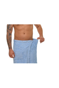 Sada Light Blue: župan KIMONO + pánský saunový kilt + osuška