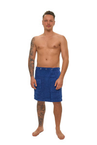 Sada Navy Blue: župan s kapucí + pánský saunový kilt + osuška