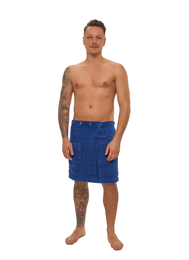 Pánský bavlněný saunový kilt Navy Blue