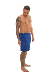 Sada Navy Blue: župan s kapucí + pánský saunový kilt + osuška