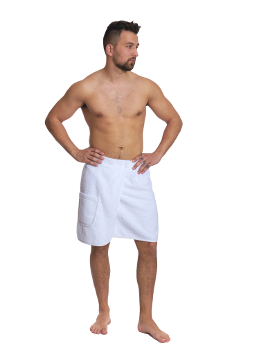 Pánský bavlněný saunový kilt White