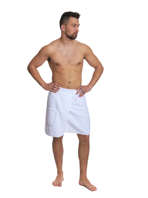 Pánský bavlněný saunový kilt White