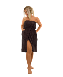 Dámský bavlněný saunový kilt na suchý zip, Hořká čokoláda