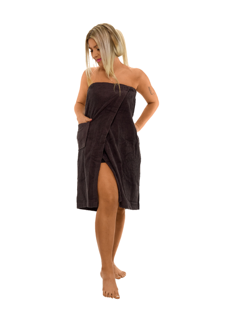 Dámský bavlněný saunový kilt na suchý zip, Hořká čokoláda