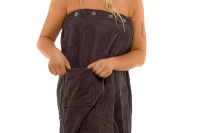 Sada Black Chocolate: župan KIMONO + dámský saunový kilt + osuška
