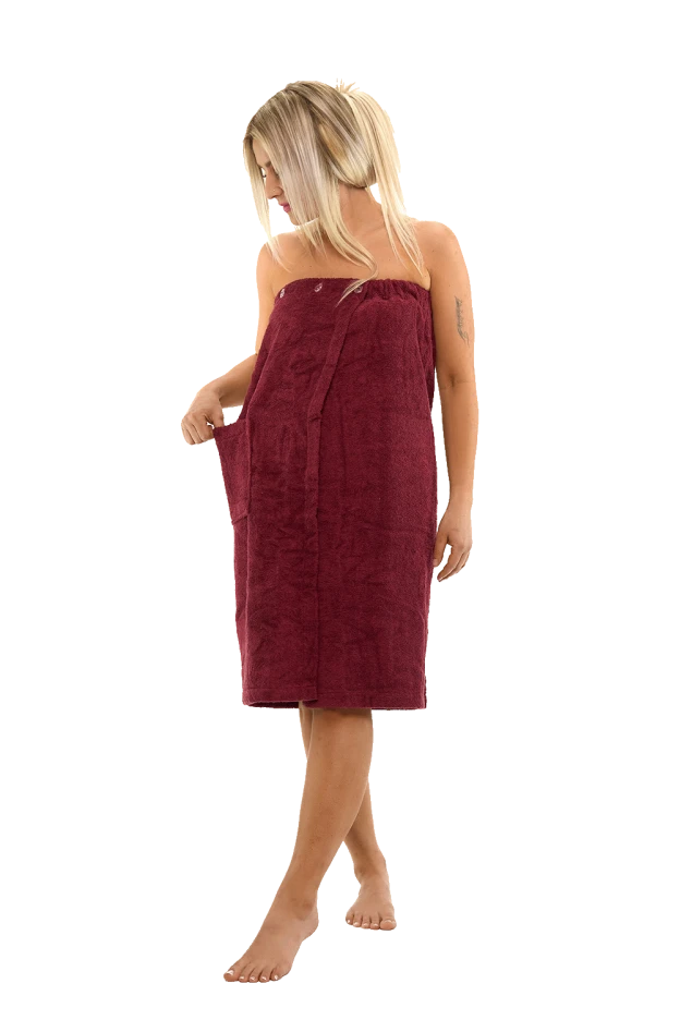 Dámský bavlněný saunový kilt, Vínová