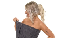 Sada Dark Grey: župan KIMONO + dámský saunový kilt + osuška