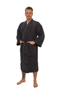 Sada Black Chocolate: župan KIMONO + pánský saunový kilt + osuška