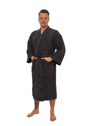 Pánský bavlněný župan KIMONO Black Chocolate