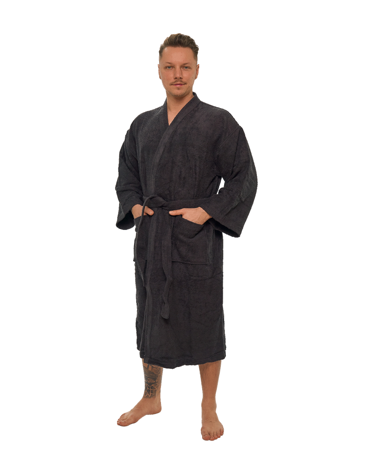 Pánský bavlněný župan Kimono, Hořká čokoláda