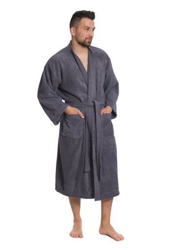Pánský bavlněný župan KIMONO Dark Grey