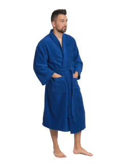 Pánský bavlněný župan KIMONO Blue Navy