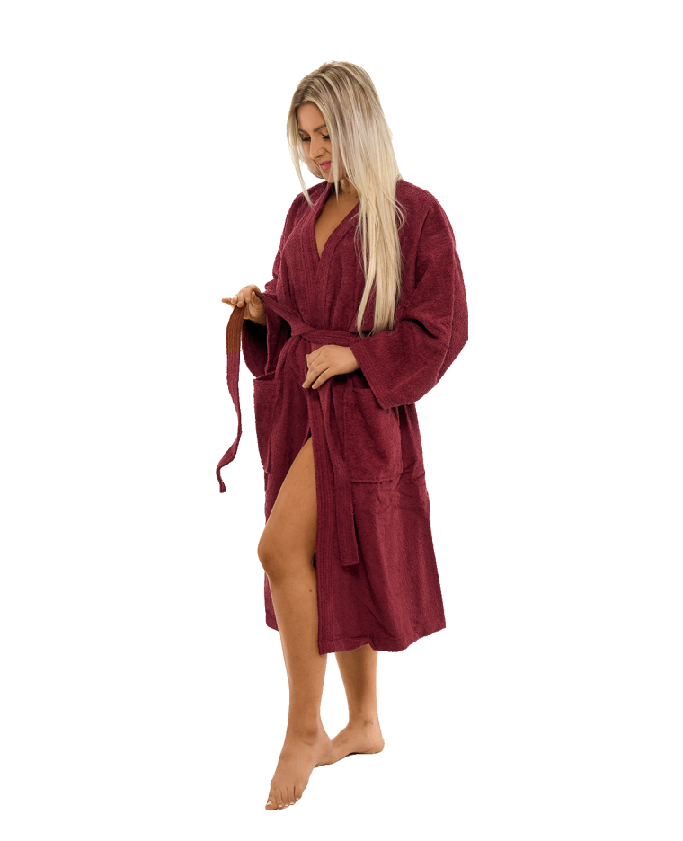 Dámský bavlněný župan Kimono, Vínová