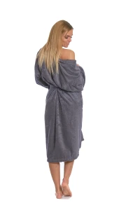 Sada Dark Grey: župan KIMONO + dámský saunový kilt + osuška