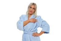 Sada Light Blue: župan KIMONO + dámský saunový kilt + osuška