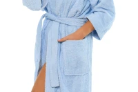 Sada Light Blue: župan KIMONO + dámský saunový kilt + osuška