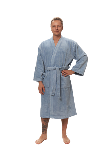 Pánský župan kimono, Fog Blue