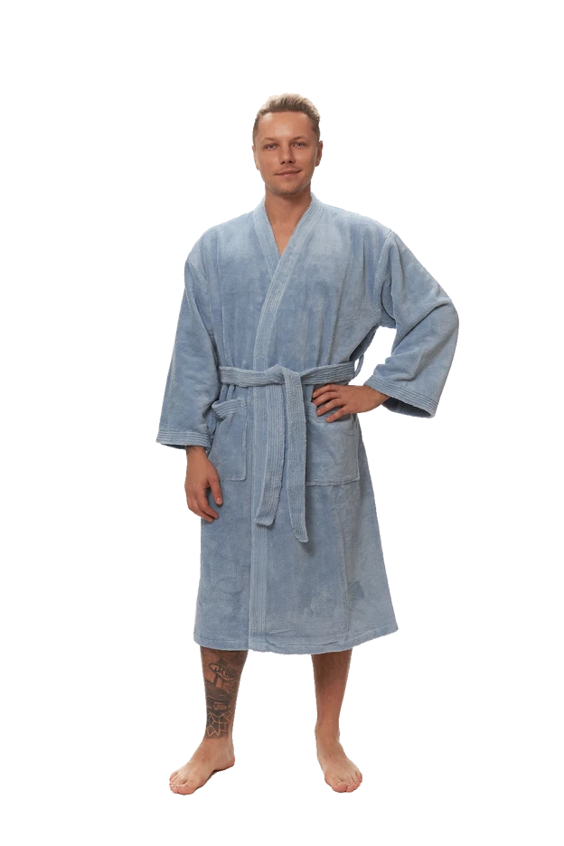 Pánský župan Kimono, Mlžná modř