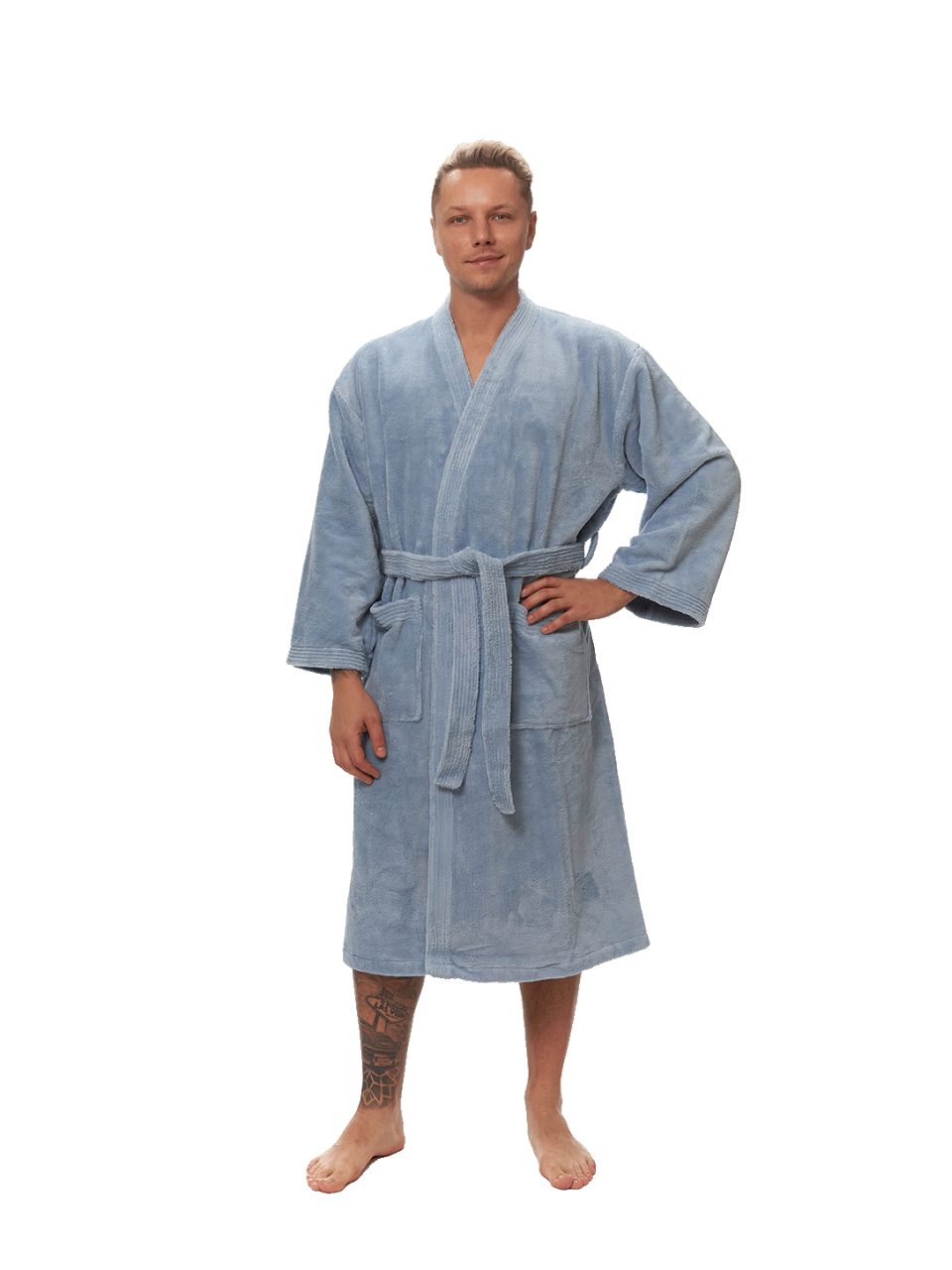 Pánský župan Kimono, Mlžná modř