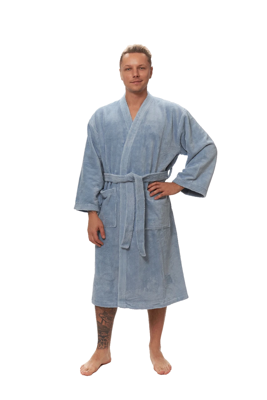 Pánský župan Kimono, Mlžná modř
