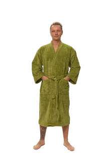 Pánský župan Kimono, Olivově zelená