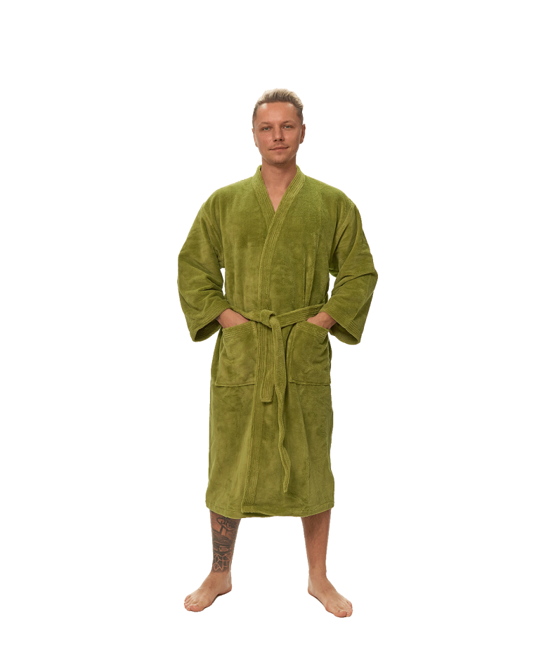 Pánský župan Kimono, Olivově zelená