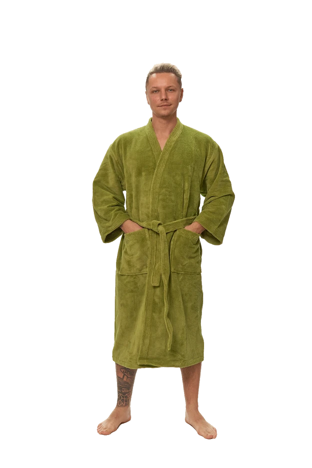Pánský župan Kimono, Olivově zelená
