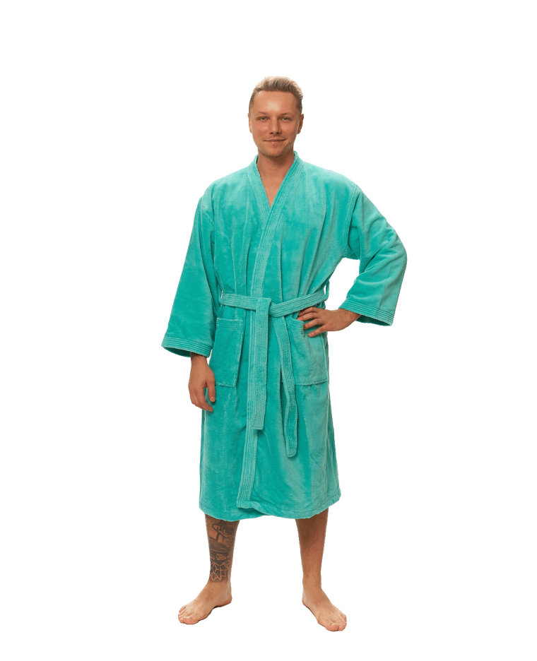 Pánský župan Kimono, Tyrkysová
