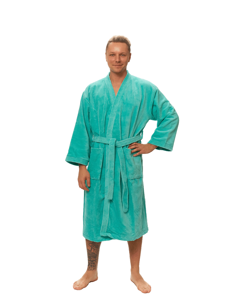 Pánský župan Kimono, Tyrkysová