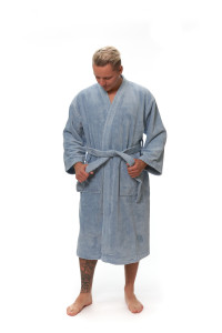 Pánský kimono župan ve světle modré barvě