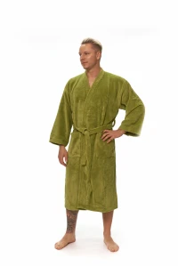 Pánský kimono župan v zelené barvě