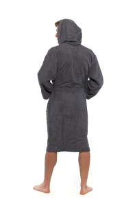 Sada Dark Grey: župan s kapucí + pánský saunový kilt + osuška