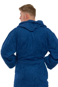 Sada Navy Blue: župan s kapucí + pánský saunový kilt + osuška