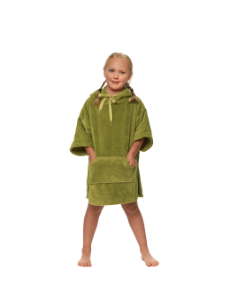 Dětské plážové pončo, 3-5 let, Olive Green
