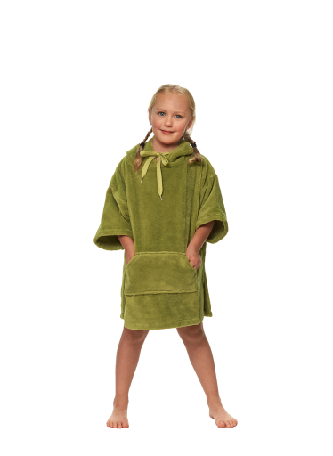 Dětské plážové pončo, 3-5 let, Olive Green