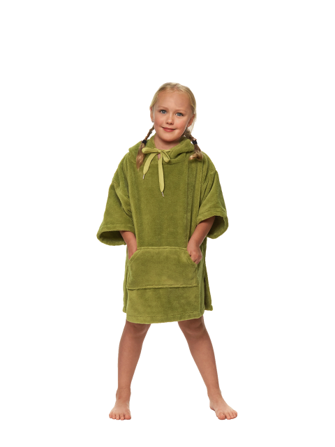 Dětské plážové pončo, 3-5 let, Olive Green