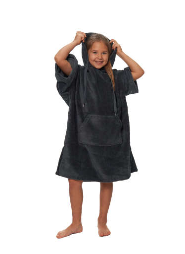 Dětské plážové pončo, 6-10 let, Cool Gray