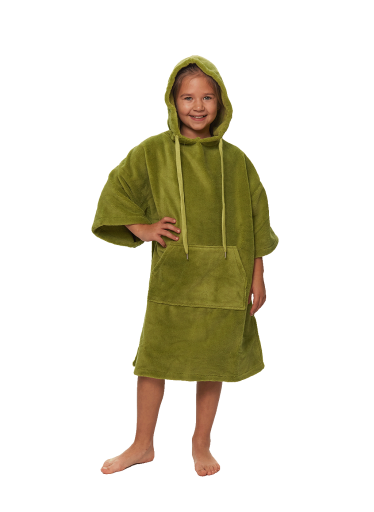 Dětské plážové pončo, 6-10 let, Olive Green