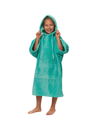 Dětské plážové pončo, 6-10 let, Pool Blue