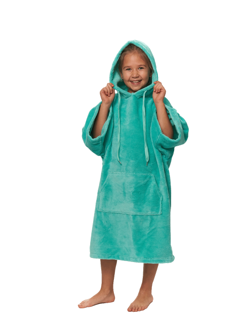 Dětské plážové pončo, 6-10 let, Pool Blue