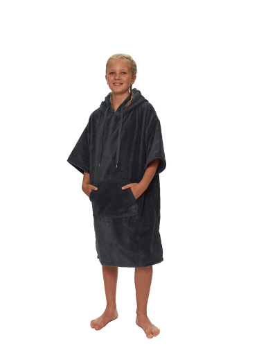 Juniorské plážové pončo, 11-14 let, Cool Gray