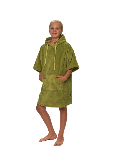 Juniorské plážové pončo, 11-14 let, Olive Green