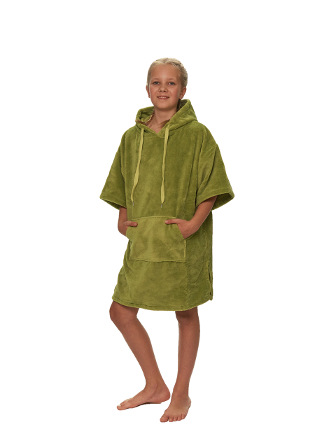 Juniorské plážové pončo, 11-14 let, Olive Green