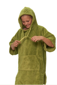 Dětské pončo po koupání, Olivově zelená