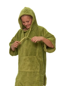 Dětské pončo po koupání, Olivově zelená